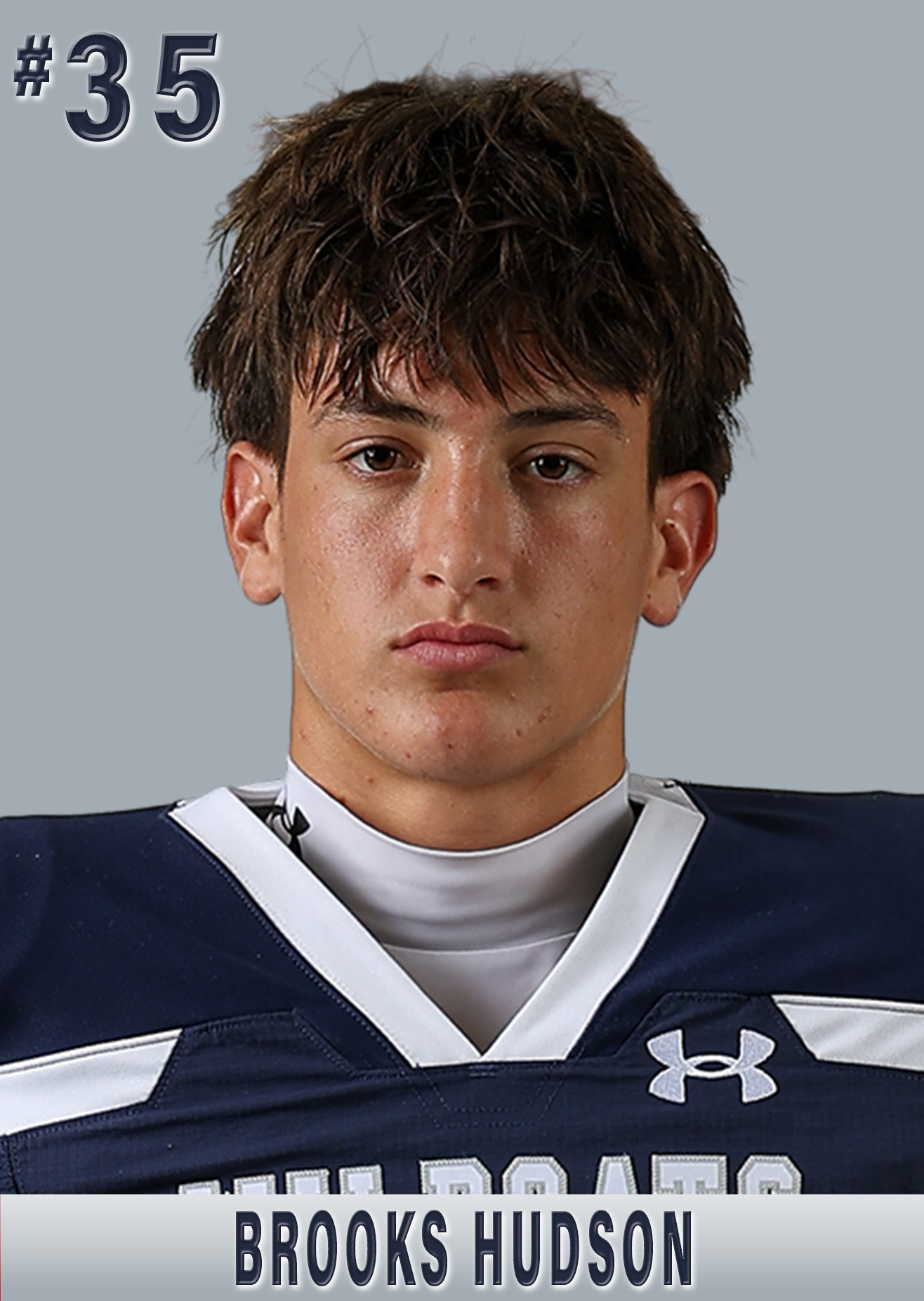 Brooks Hudson in the school varsity roster photograph