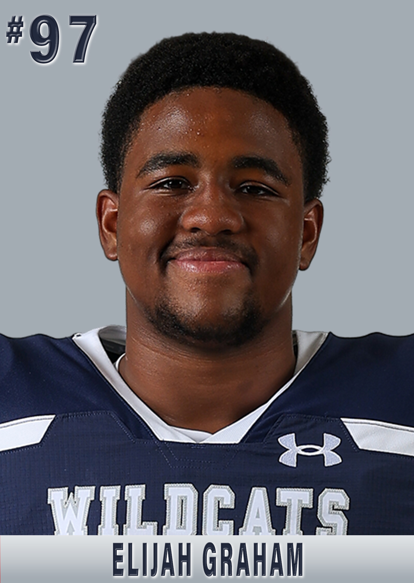 Elijah Graham in the school varsity roster photograph
