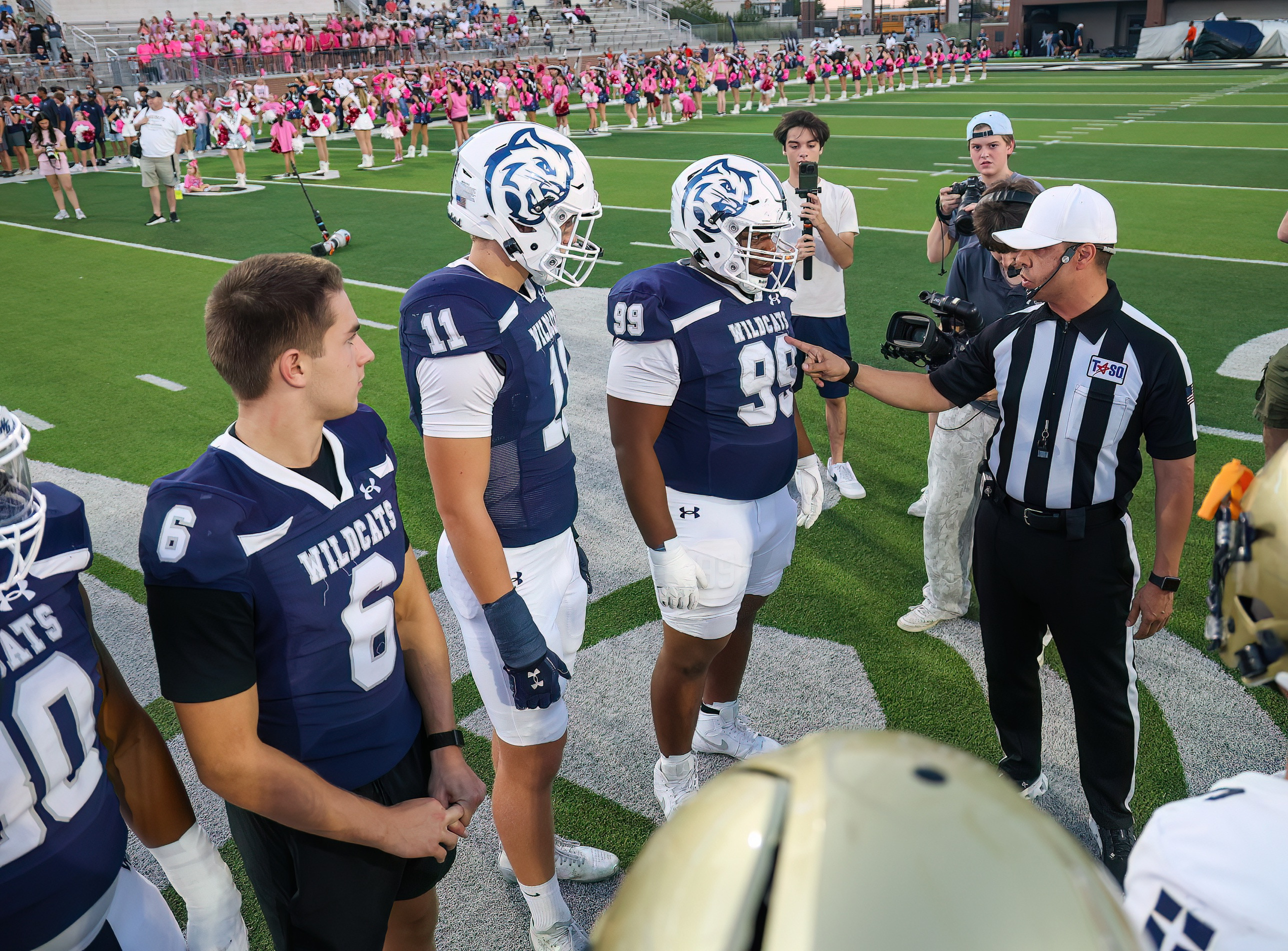 Kristopher Williams at the coin toss as a captain