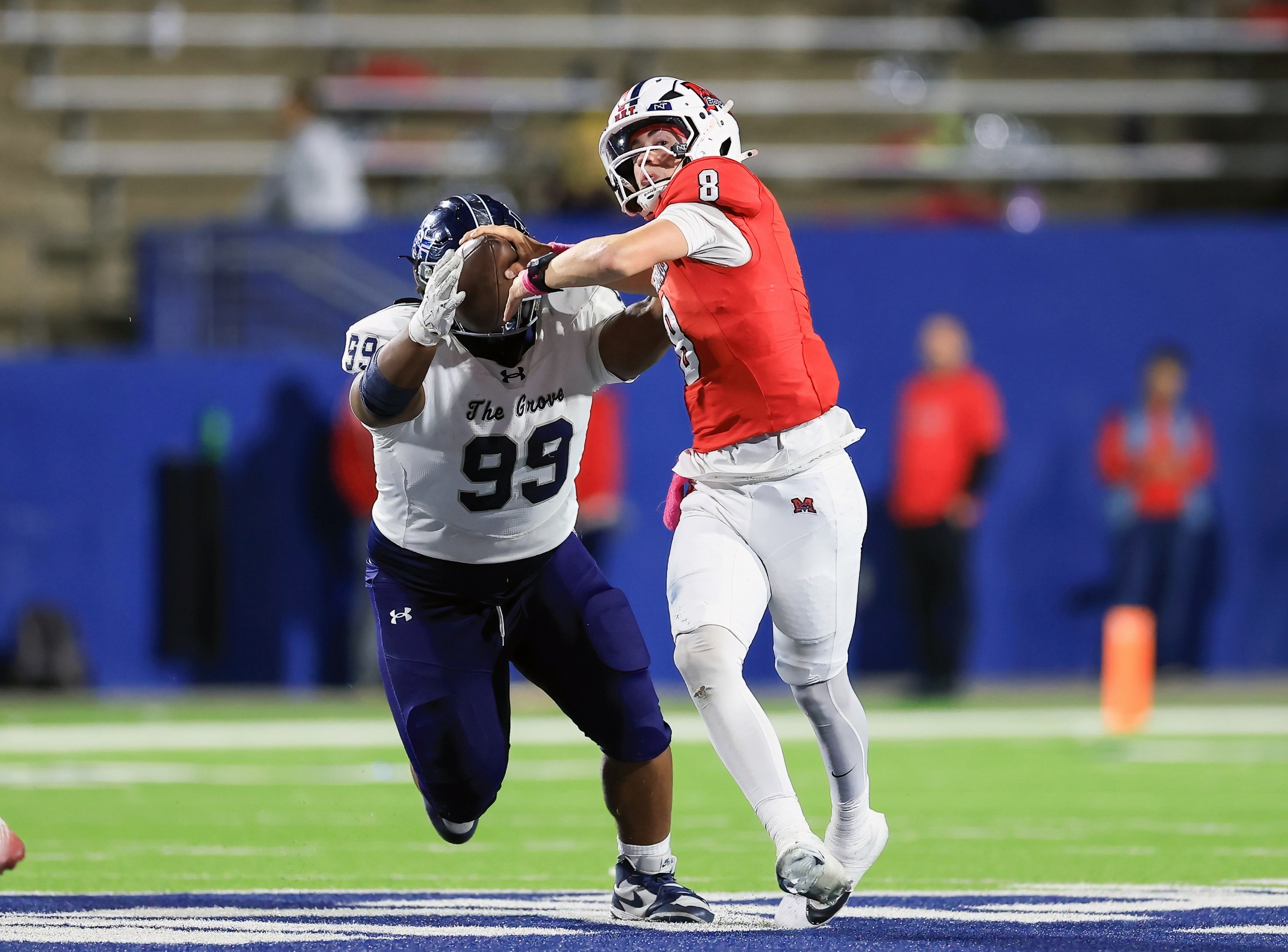 Kristopher Williams stripping the quarterback